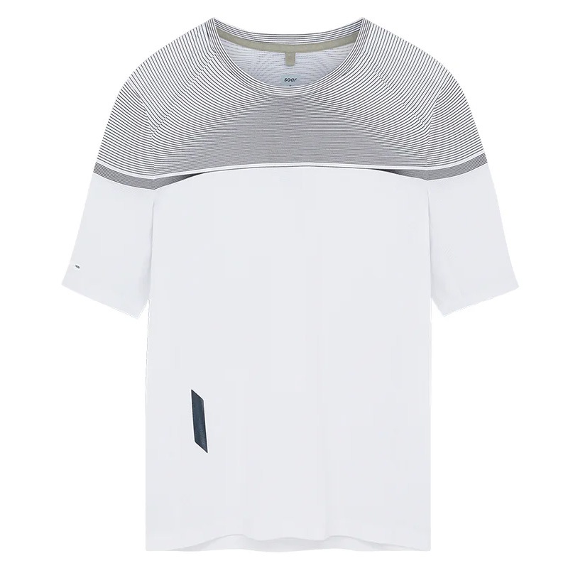 20%OFF SOAR Running Mens Printed Tech T White Black Stripe メンズ