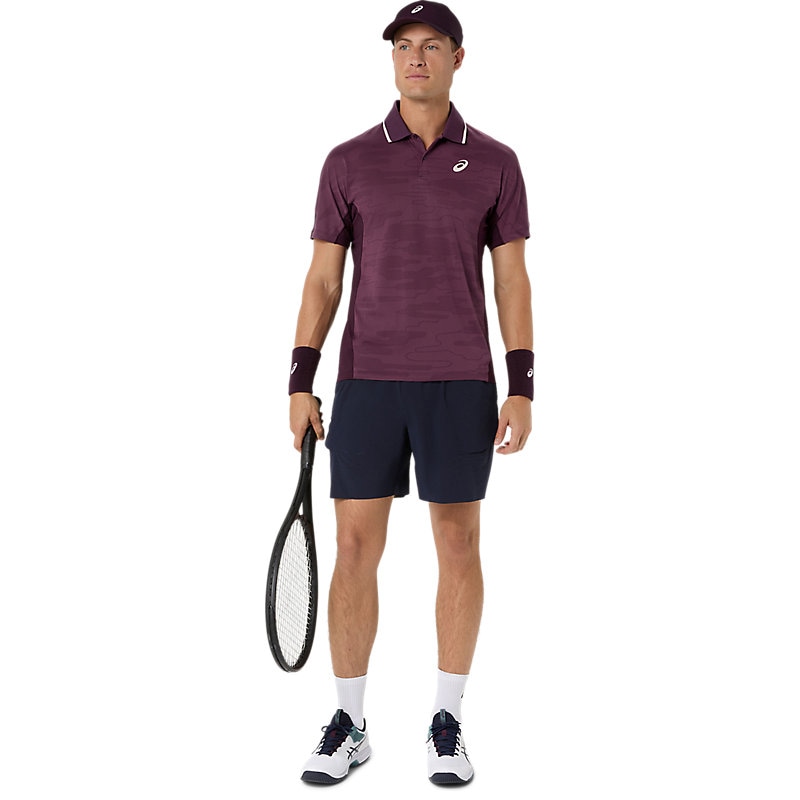 海外サイズ アシックス MATCH JACQUARD POLO ジャカード ポロシャツ