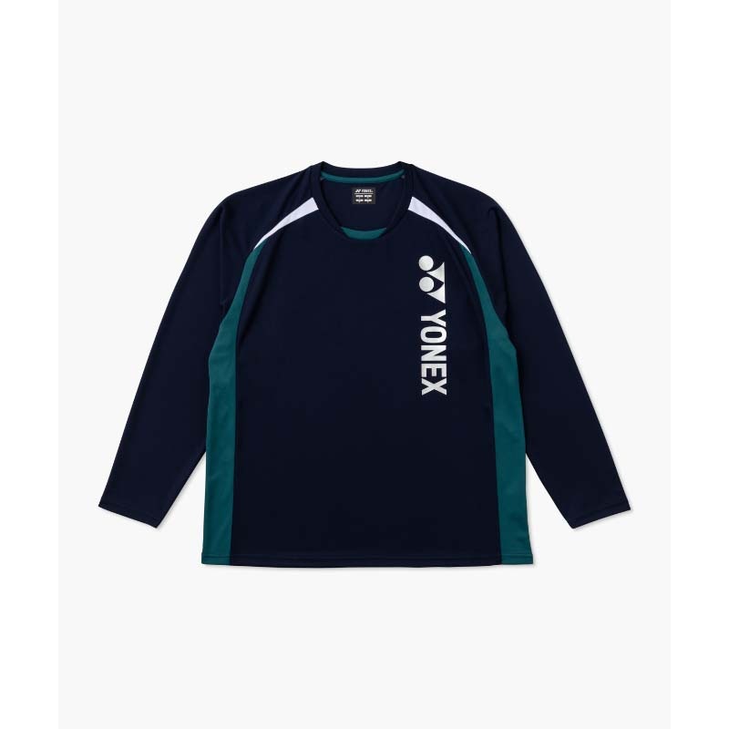 明日香大会限定　YONEX テニスウェア Vネックロンt ブラック　ネイビー ヨネックス ユニロングスリーブTシャツ ロンT 長袖 ソフトテニス
