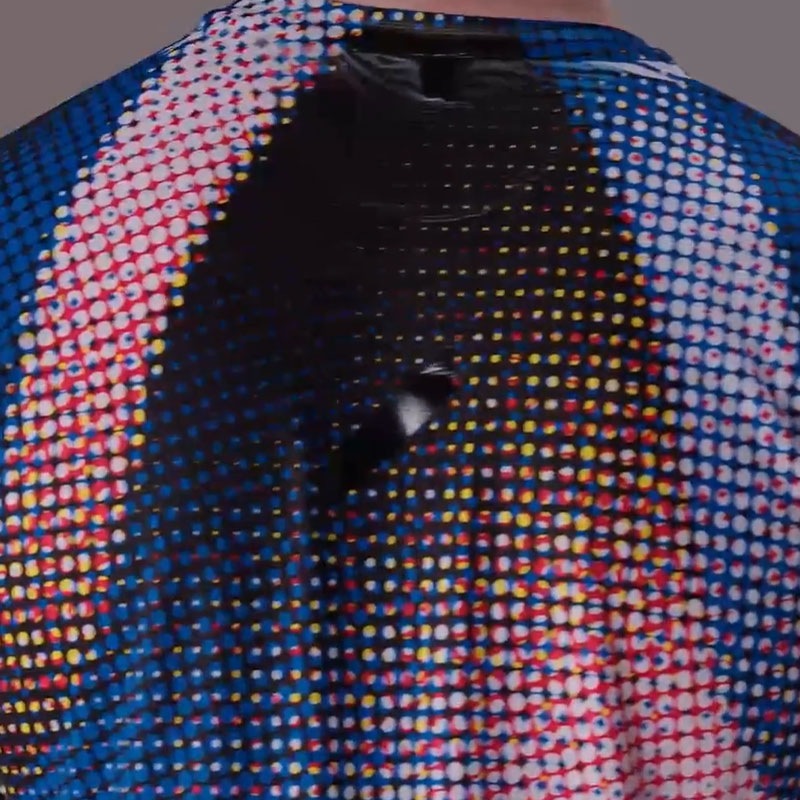 SOAR Running Mens Printed Tech T Blue Black Dots メンズランニング