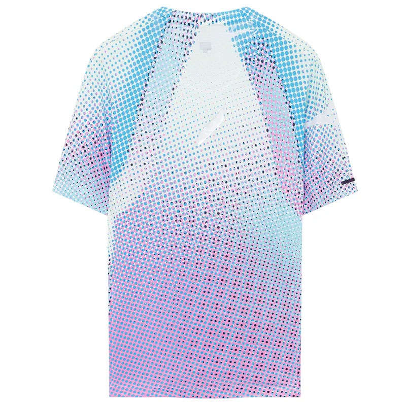 SOAR Running Mens Printed Tech T Blue Magenta メンズランニング