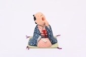 江戸らくご人形「あくび指南」鉄紺（あくび指南）