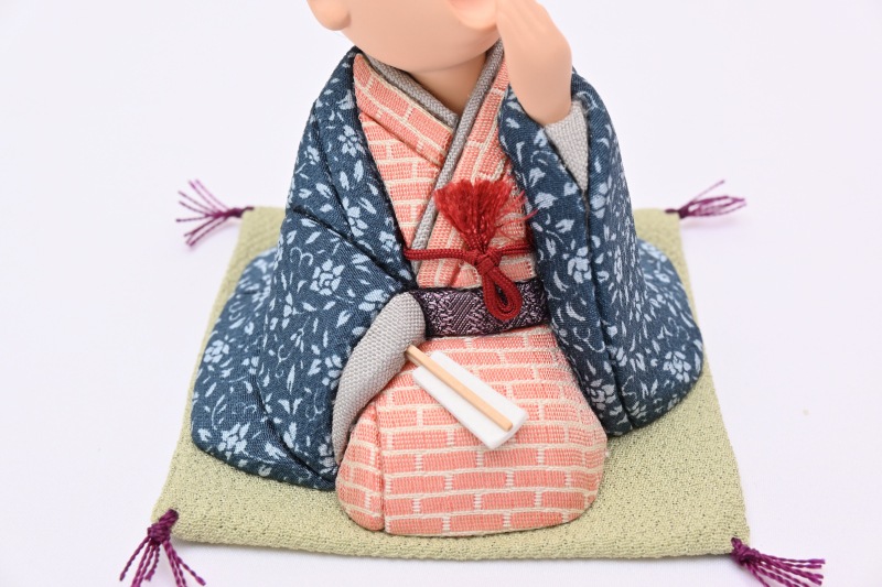 江戸らくご人形「あくび指南」鉄紺（あくび指南）