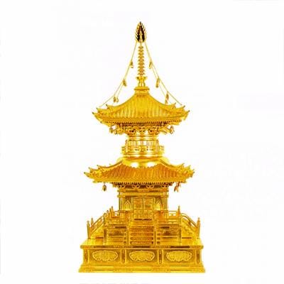 【寺院用】 多宝塔 本金箔押 金具打 下屋根張り8寸(24cm) 