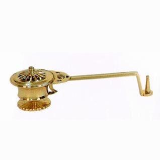 ✶金属工芸品✶柄香炉 蓮華型 真鍮製 金メッキ オトシ付 寺院仏具 国産 未使用 dai10002_4.jpg