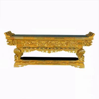 【寺院用】 前卓 東用 祖師及び御代前 本金箔押 裏黒 金具打 天巾2尺5寸(75cm) 別上品(カシュー塗) 