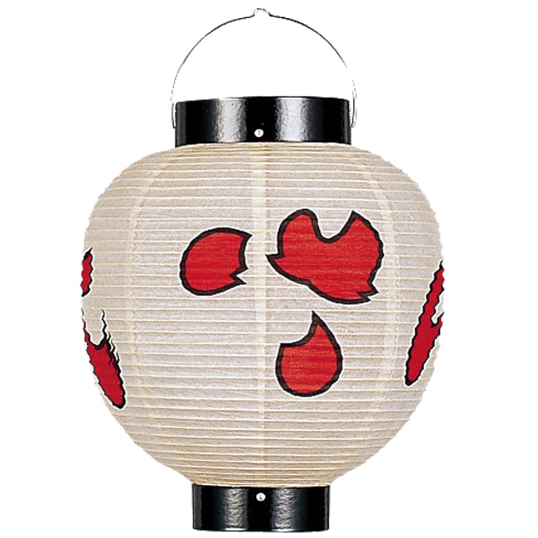 【盆提灯】手持ち提灯 こんばん丸 棒付 高さ27cm×火袋径24cm 在家用 お盆飾り 初盆 新盆 お墓参り 紙製 ミニ