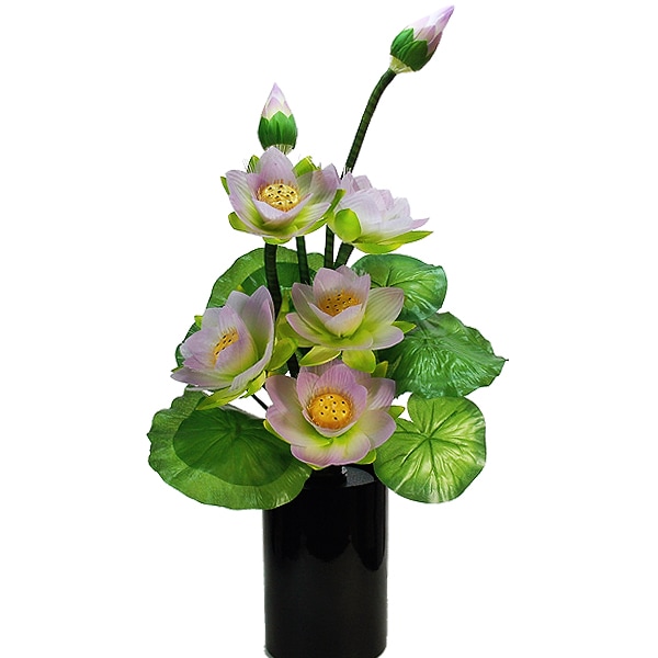 【盆提灯】供花付き霊前灯/フラワーライト グランドルミナスSTD [ラージ]ハスの華 ■PC製/化繊 ■高さ約73cm {SK}  