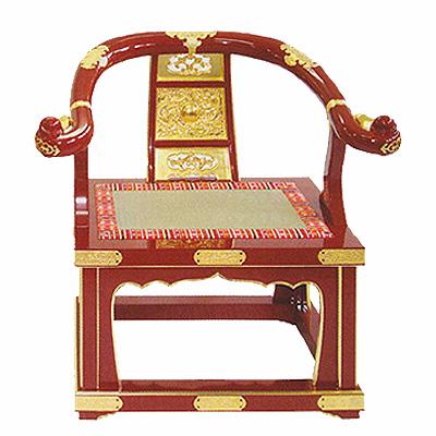 【社寺用】 本曲録 洛陽・ワイドサイズ 金具埋め込み式 朱塗 【カシュー塗り本金箔押・本金メッキ金具付】 