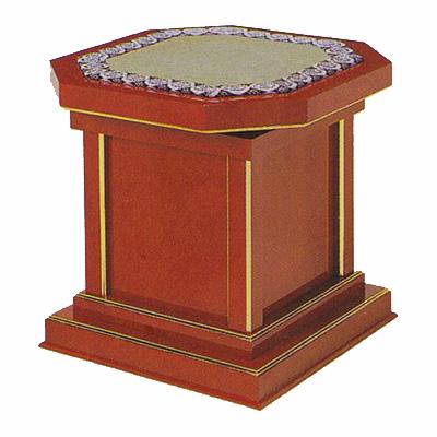 【日本製】【社寺用】 背ナシ隅切回転式曲録 朱塗 
