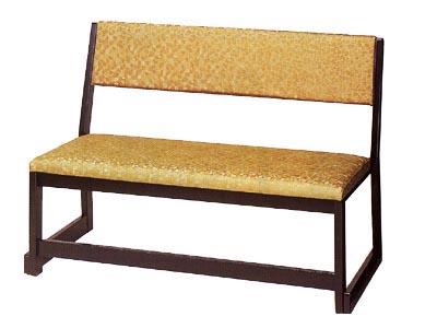 【社寺用/和室設備】背付二人用椅子 幅100cm×奥行51cm×高さ70cm(座面高37cm) 【木製】 背もたれ付き 長椅子/長イス/長いす/ベンチ 