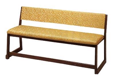 【社寺用/和室設備】背付三人用椅子 幅137.5cm×奥行51cm×高さ70cm(座面高37cm) 【木製】背もたれ付き 長椅子/長イス/長いす/ベンチ 