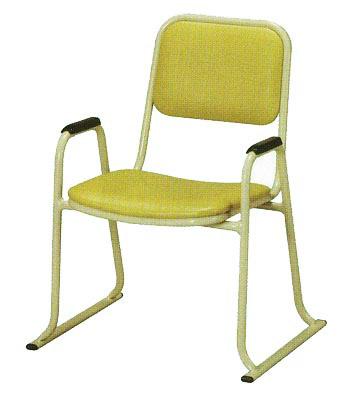 【社寺用/在家用/和室設備】 本堂椅子(畳の上で使える椅子) 幅53cm×奥行49cm×高さ68cm(座高35cm) [アルミ製] 背もたれ・肘掛け付き 本堂用椅子/アームチェア 