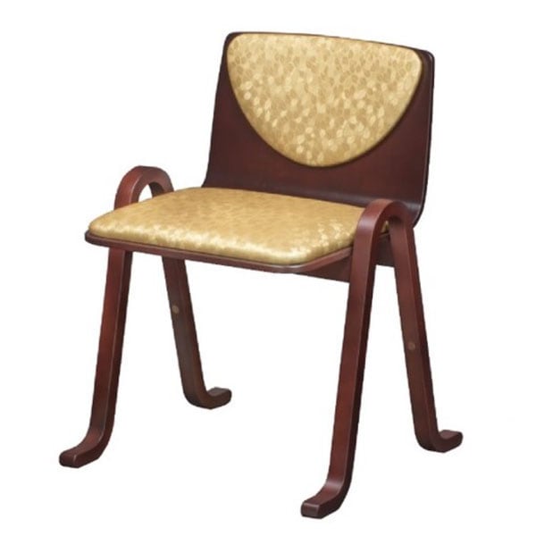 【社寺用/在家用/和室設備】雲居 背付本堂椅子(畳の上で使える椅子) 幅47cm×奥行42cm×高さ62cm(座面高40cm) [木製] 背もたれ付き 