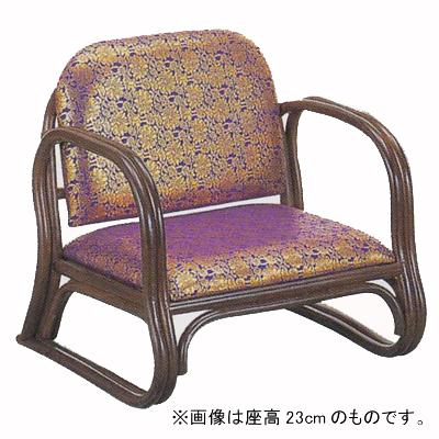 【在家用/和室設備】 籐製 座椅子 ラタンチェア・ハイタイプ 背もたれ・肘掛け付き 座面：金襴張り 本堂用椅子/アームチェア 