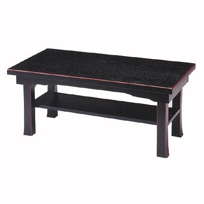 新二月堂机(タナ付)[黒塗面朱][折畳式/板バネ式] 幅2.5尺(約75cm)×奥行30cm×高さ25.0cm 