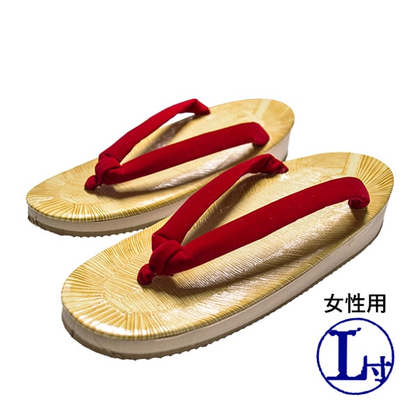女性用 草履 赤鼻緒 サンド底(スポンジ底) L寸：～23.5cm / 天部分：23.5cm 