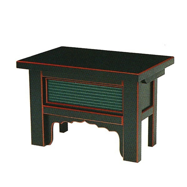 ヒナ壇(脇卓)[黒塗面朱][折畳式]幅1尺5寸(45cm) 