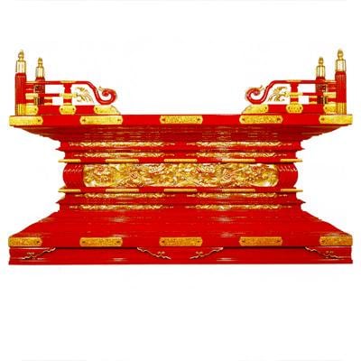 【寺院用】 須弥壇 唐様通し彫 本金箔押 金具打 [朱塗/黒塗] 框巾5尺(150cm) 別上品(カシュー塗) 