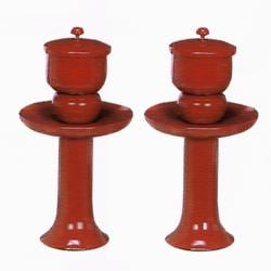 献茶湯器 (けんちゃとうき) 朱塗 一対 (中)