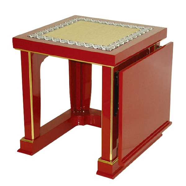 棚付仏具椅子[朱塗面金箔押/黒塗面金箔押] 幅42cm×奥行38.5cm×座高41cm 
