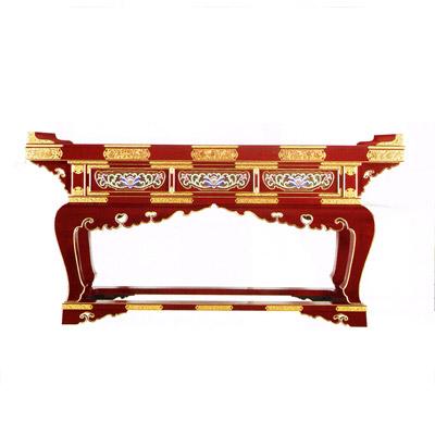【寺院用】 前机 春日型 [朱塗/黒塗] 本金箔押 彫極彩色 金具打 天巾4尺(120cm) 別上品(カシュー塗) 