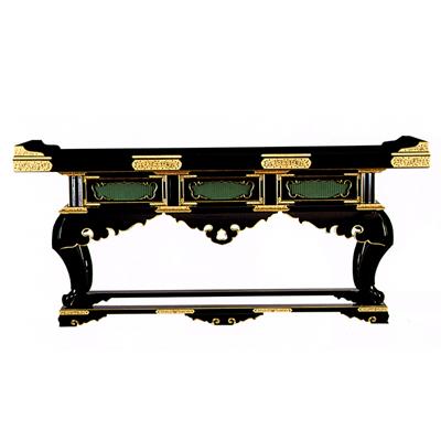 【寺院用】 前机 鎌倉型 [朱塗/黒塗] 本金箔押 ガンギイワロク 金具打 天巾4尺(120cm) 別上品(カシュー塗) 