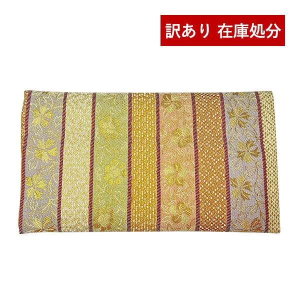 ●わけありアウトレット処分SALE● 【経本数珠入れ/数珠袋兼金封ふくさ】女性用三ツ花段紋 20.5×12cm※中芯なしのソフトタイプ 