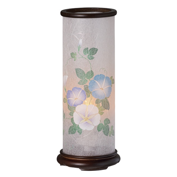 和照灯 霞朝顔 スイッチ付LED灯付 コードレス 盆提灯 盆ちょうちん お盆 初盆 提灯 仏具 モダン 小さい おしゃれ 日本製 岐阜提灯 NO.2975