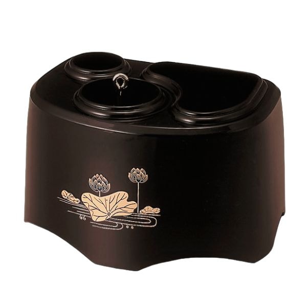 こころ ３点セット 木目色 蓮 線香入れ ローソク入れ 小物入れ  仏壇 仏具 日本製