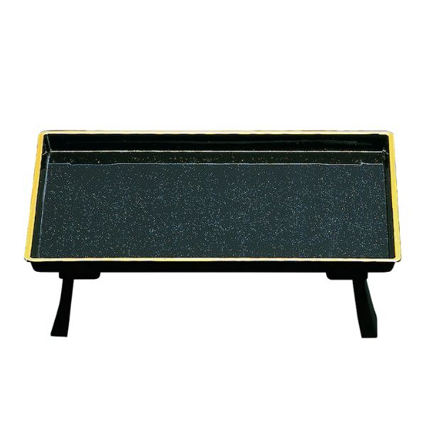 焼香膳 ノンスリップ 小 黒金梨地 (フチ金)  脚付き お焼香 仏具 供物 日本製