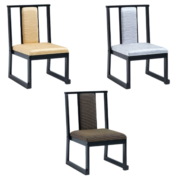 木製椅子 SH350 金波 / 銀波 / 松島 仏具 椅子 宗教用具 寺院用具 法要 法事 参拝用 低座椅子 収納 クッション コンパクト 高級感