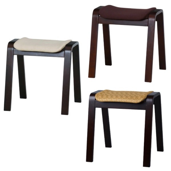 曲木スツール 1脚 アイボリー / ダークブラウン / ボタニカルゴールド 仏具 椅子 低座椅子 スツール 木製 収納椅子 宗教用具 寺院用具 法事 法要 参拝