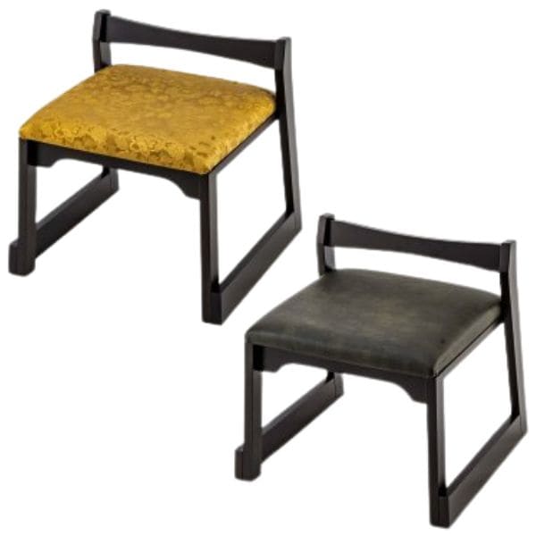 木製法要座椅子 H360 金色花柄 / ダークグレー 仏具 椅子 法要 座椅子 法事 参拝用 寺院用具 宗教用具 木製 高級感 低座椅子 日本製