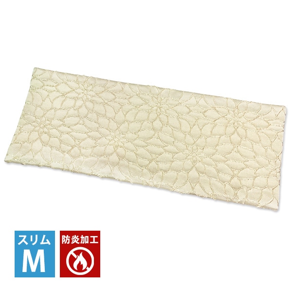 仏具マット 防炎 『ロータスチェーン』 スリムM(幅30cm×奥行12cm)  金襴 火防 ひぶせ 防炎加工 経机敷き インテリア仏具