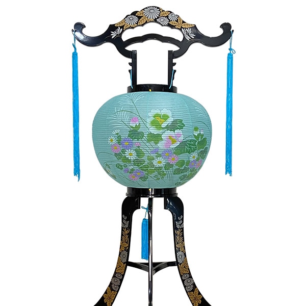 盆提灯 盆ちょうちん 回転筒付き 岩泉 大内行灯 (3本足) 高さ85cm 在家用 仏具