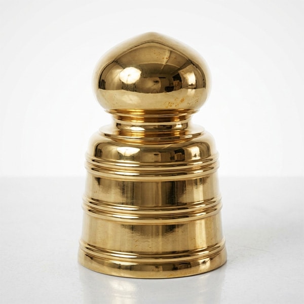 擬宝珠 ぎぼし 鎌倉型 3.0寸 磨き 真鍮製  底部外径 約 9.0cm×高さ 約16.5cm