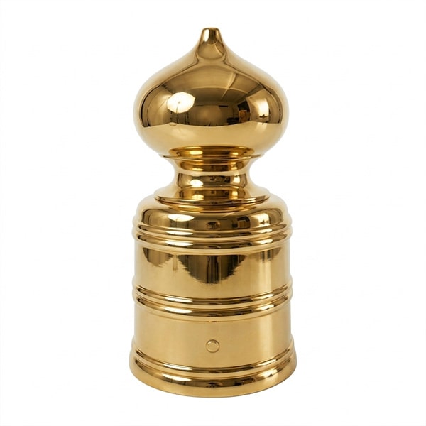 擬宝珠 ぎぼし 普通型 3.0寸 磨き 真鍮製  底部外径 約 9.0cm×高さ 約16.5cm