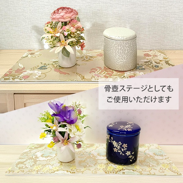 日本製 仏壇用 アクリル 仏具マット Mサイズ 幅30cm×奥行12cm 金襴 膳引きマット 仏具 敷マット 仏壇マット 経机掛け 仏壇用敷物 骨壺ステージ お手入れ簡単