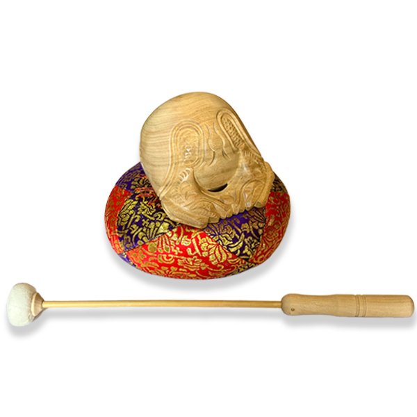 木魚5寸・木魚撥6号・布団8号 3点セット | 寺院仏具,鳴り物仏具,杢魚