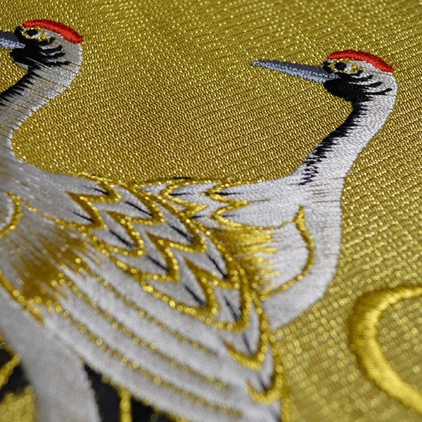冬用 三角打敷 金綴 高級刺繍[蓮に鶴]【前卓用+上卓用】京寸100代(総幅