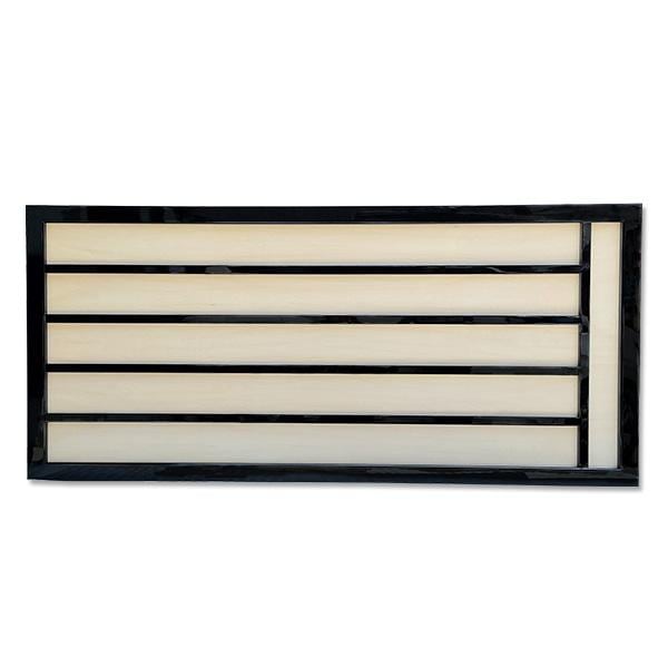 日本製】寄付額[木製黒塗枠] 5段（300枚） 幅204cm×高さ93cm×厚み4.5cm