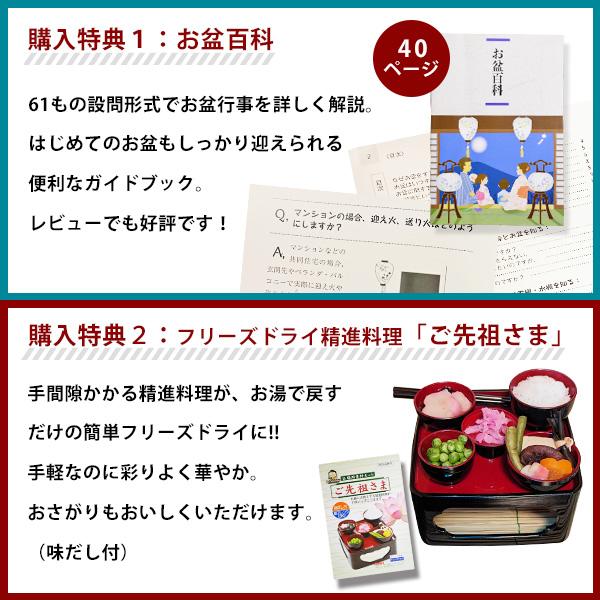 【盆提灯】新盆セット 初盆セット・完全版「京の送り火」10点セット 初盆用白提灯+大内行灯+お盆飾り+【購入特典】精進料理＆ガイドブック＆風呂敷＆回転筒 KZBK 