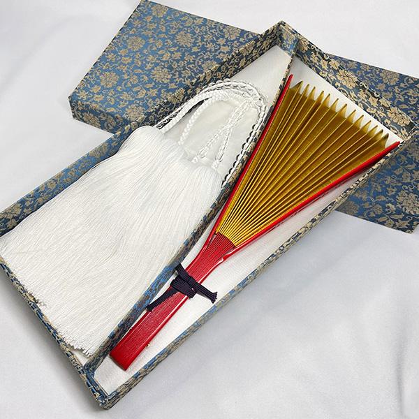 香華堂オリジナル 仕切り付き 中啓ケース 古渡緞子仕立て