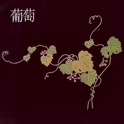 丸供物台(供物皿) 【タメ 蒔絵】 鉄仙/葡萄/桜 7.0寸 