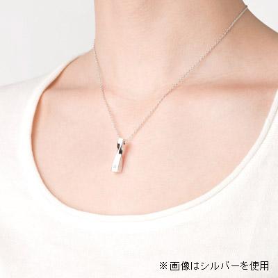 遺骨ペンダント(手元供養) ソウルジュエリー『ツイスト×ホワイトゴールド』 ■ダイヤ 合計0.01ct ■WG K18 