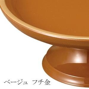 丸供物台(供物皿) ブラウン(フチ金)/ベージュ(フチ金) 3.0寸 (奥行9.0cm×幅9.0cm×高さ4.7cm) 