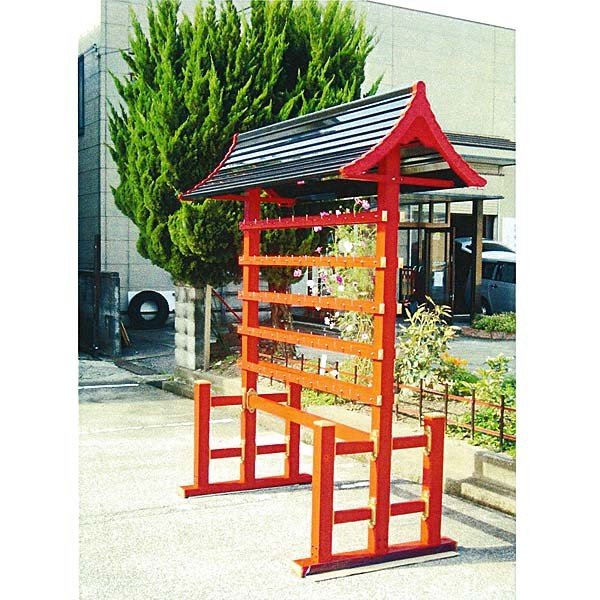 アルミ製 絵馬掛 大和型 据置式(6本足台座)※両面で90個の絵馬がかけ