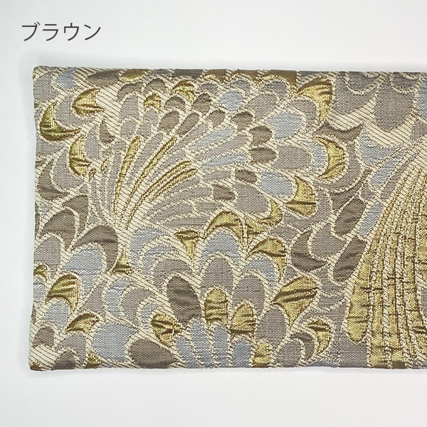 仏壇マット 経机掛け 鳳凰翼 スリムS 幅24cm×奥行10cm 仏具マット 膳引きマット 防炎加工 日本製 金襴（ブラウン/ターコイズ）
