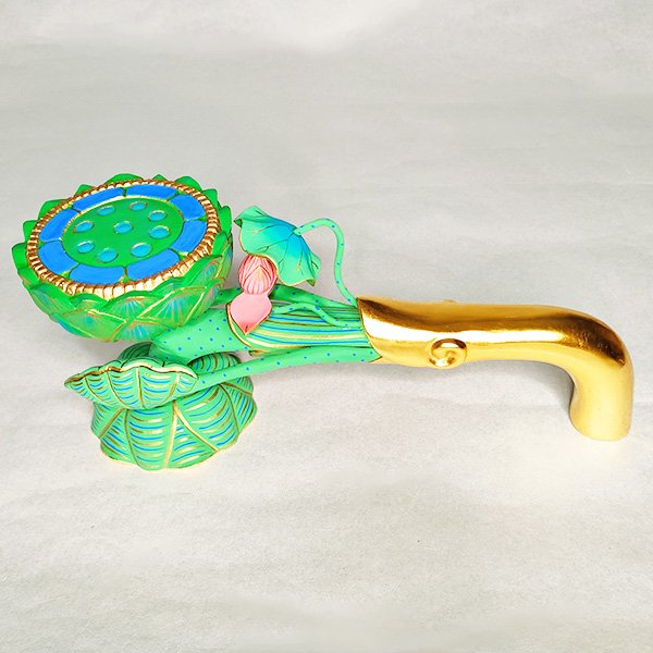 寺院用】持蓮華 木製 彩色 真宗大谷派（東） 仏具 東用 横幅28cm×奥行